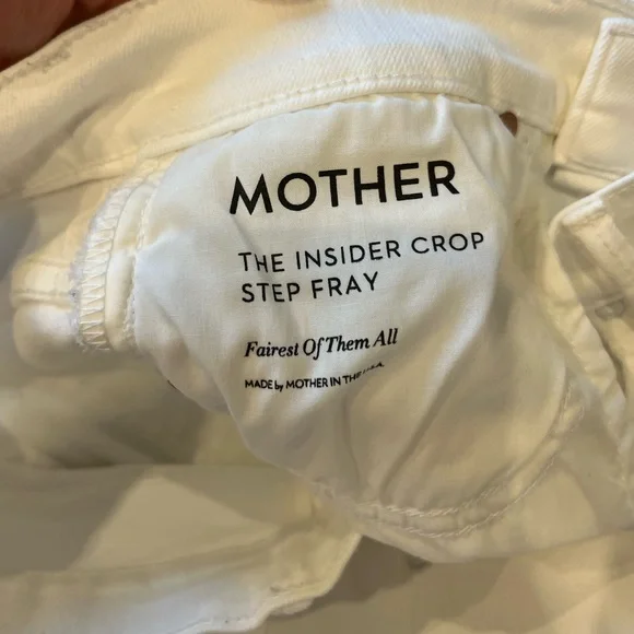 Mother White Fairest Of Them All The Insider Crop Step Fray Jeans Size 25 - Picture 4 of 8